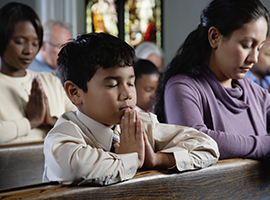 Support the Catholic Home Missions Appeal - Little Boy Praying Montage Image