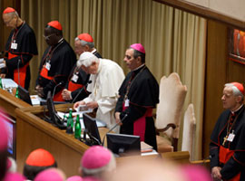 pope-benedict-wuerl-opening-prayer-new-evangelization-synod-cns-paul-haring-montage