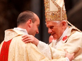 pope greets new ordinand cns paul haring montage