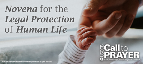 Call to Prayer - Novena for the Legal Protection of Human Life Banner Image