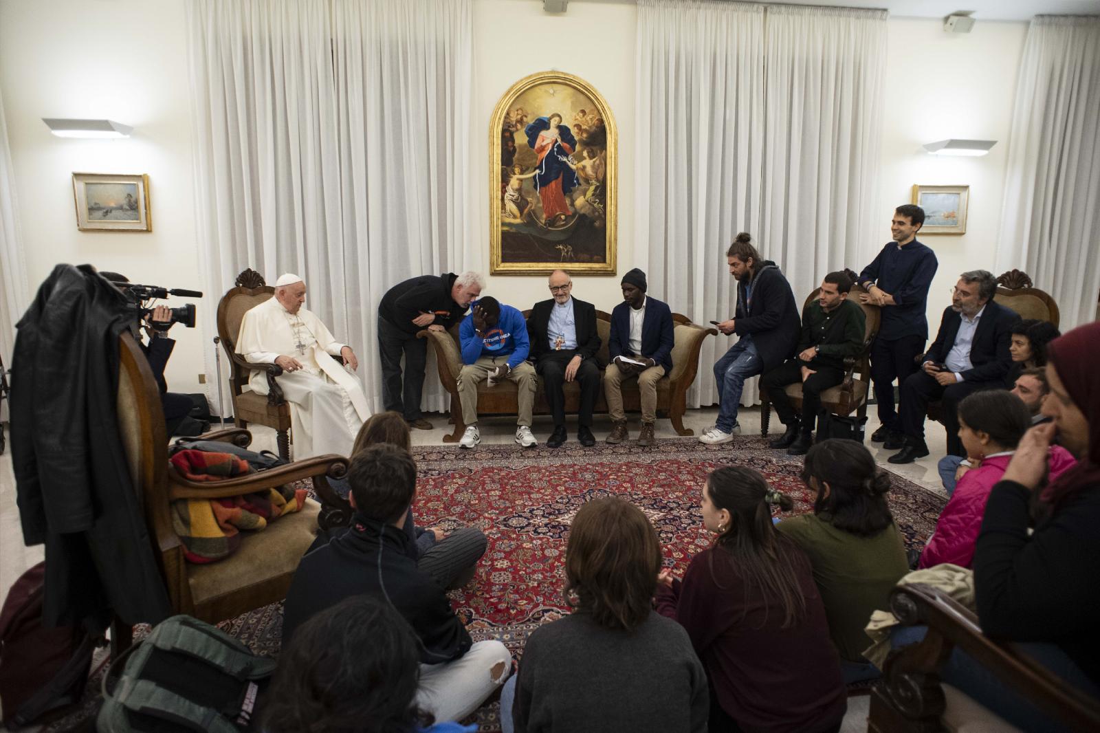 Pope Francis and group Mediterranea Saving Humans