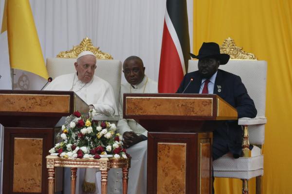 Pope Francis and President Salva Kiir