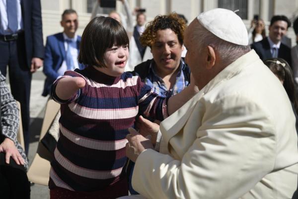 Pope Francis and a child