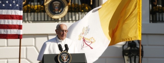 Pope Francis at a White House ceremony in September 2015.
